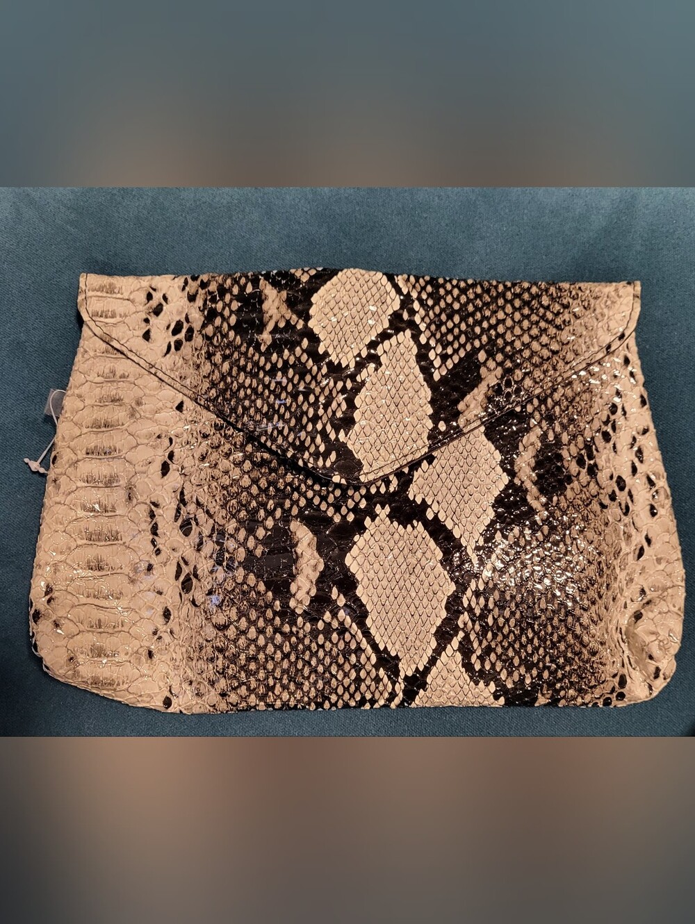 Snake Print Envelope Clutch